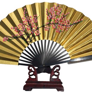 仙宝戏曲专用金扇子中低档泥金扇20骨假糊面戏曲泥金折扇子