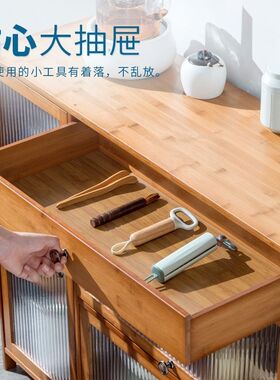 维小厨碗柜餐边柜子靠墙简易厨房橱柜家用收纳柜组合多功能餐具柜