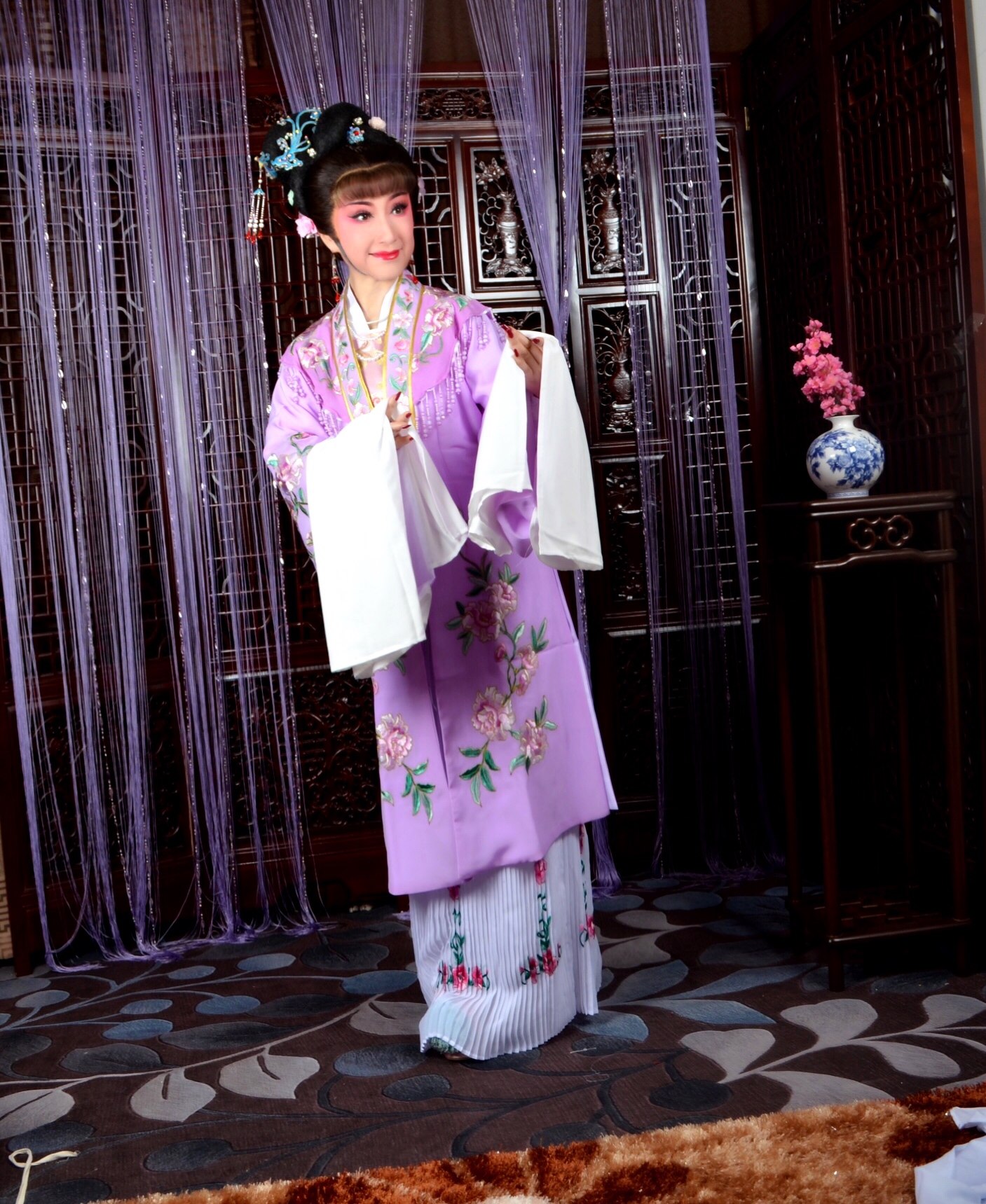 越剧戏服花旦戏服越剧黄梅戏曲小旦花旦青衣披碧玉簪严兰贞女对披