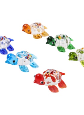 小乌龟彩色玻璃工艺品摆件家居客厅饰品水族箱造景鱼缸装桌面饰品