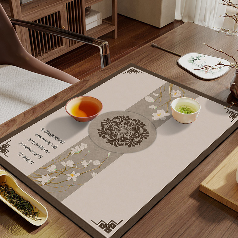 新中式桌旗禅意茶席茶垫茶桌垫布吸水茶台防水茶几垫桌布沥水垫,居家布艺,茶席,淘宝优惠券,粉丝福利购,淘宝优惠卷