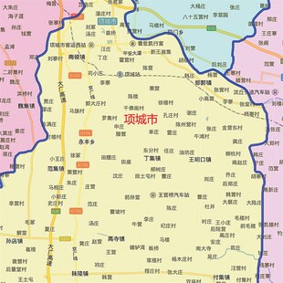 2024新款周口市地图贴图办公室挂图高清防水墙壁贴超大装饰画定制