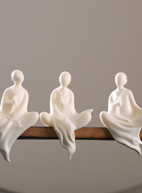 德化白瓷创意人物如来观音琴棋书画陶瓷工艺品客厅新中式玄关摆件