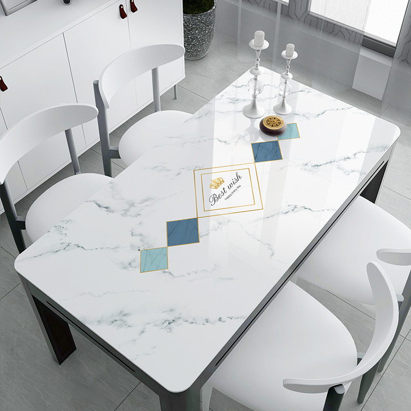 北欧轻奢风软玻璃桌布防水防油免洗防烫餐桌垫茶几布pv桌面保护垫