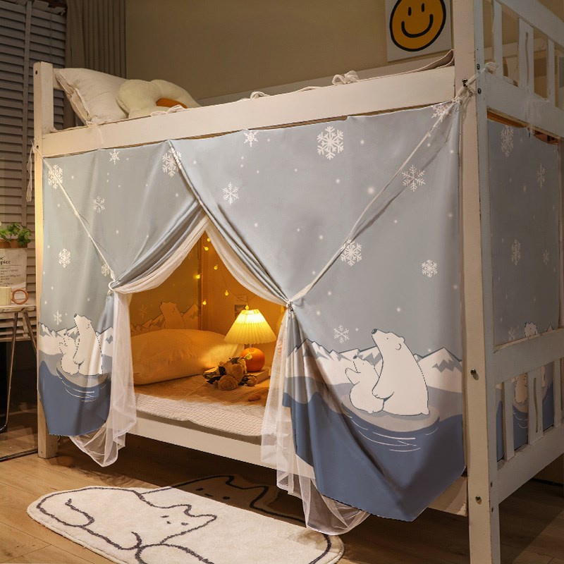 宿舍遮光床帘蚊帐一体式大学生上铺下铺南通六面全包200x90男生