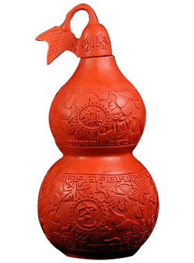 朱砂葫芦摆件开盖葫芦空心大小号实心八卦葫芦家居办公室玄关卧室