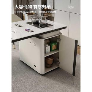 茶台一体泡茶桌椅组合 轻奢现代岩板茶桌高级感办公室茶几茶道套装
