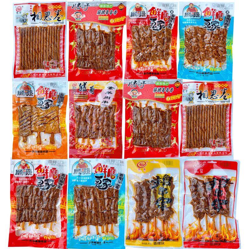 腾哥辣条相思卷串串香麻辣素串羊肉串豆花串撸串串即食零食小吃
