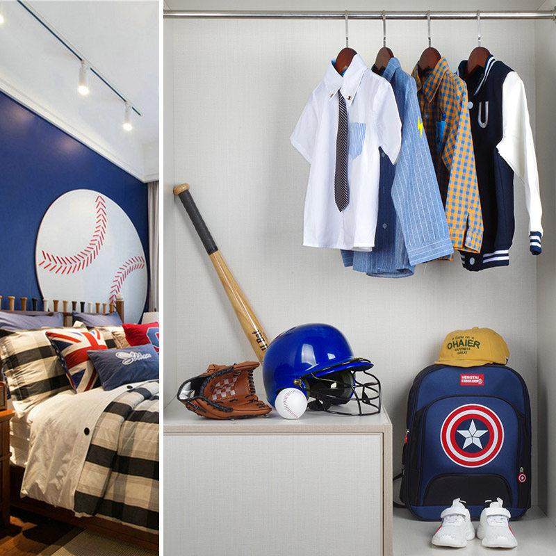 样板房间衣帽间男孩儿童房衣柜服饰外套衬衫鞋帽书包软装饰品摆件,家居饰品,装饰摆件,淘宝优惠券,粉丝福利购,淘宝优惠卷
