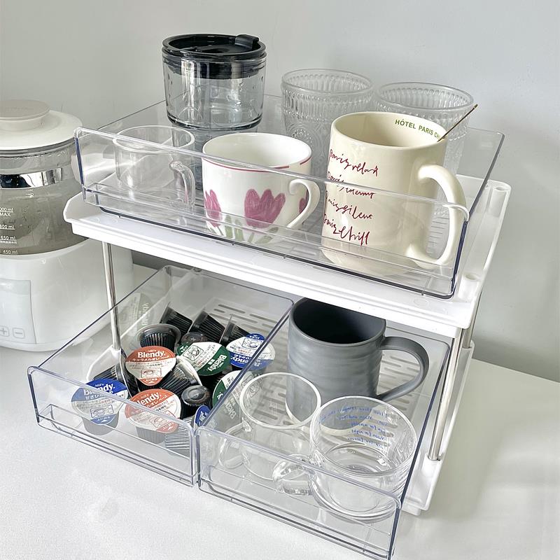 双层杯架收纳杯子置物架收纳架宿舍桌面放水杯马克杯陈列架杯架子