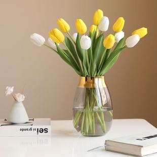 ins北欧高档手感保湿 饰品干花摆件 郁金香仿真花束假花客厅餐桌装