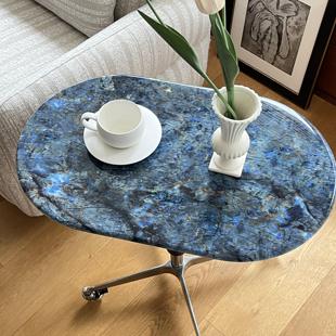 意式极简大理石可升降旋转奢石边几沙发家用可移动小桌子茶几