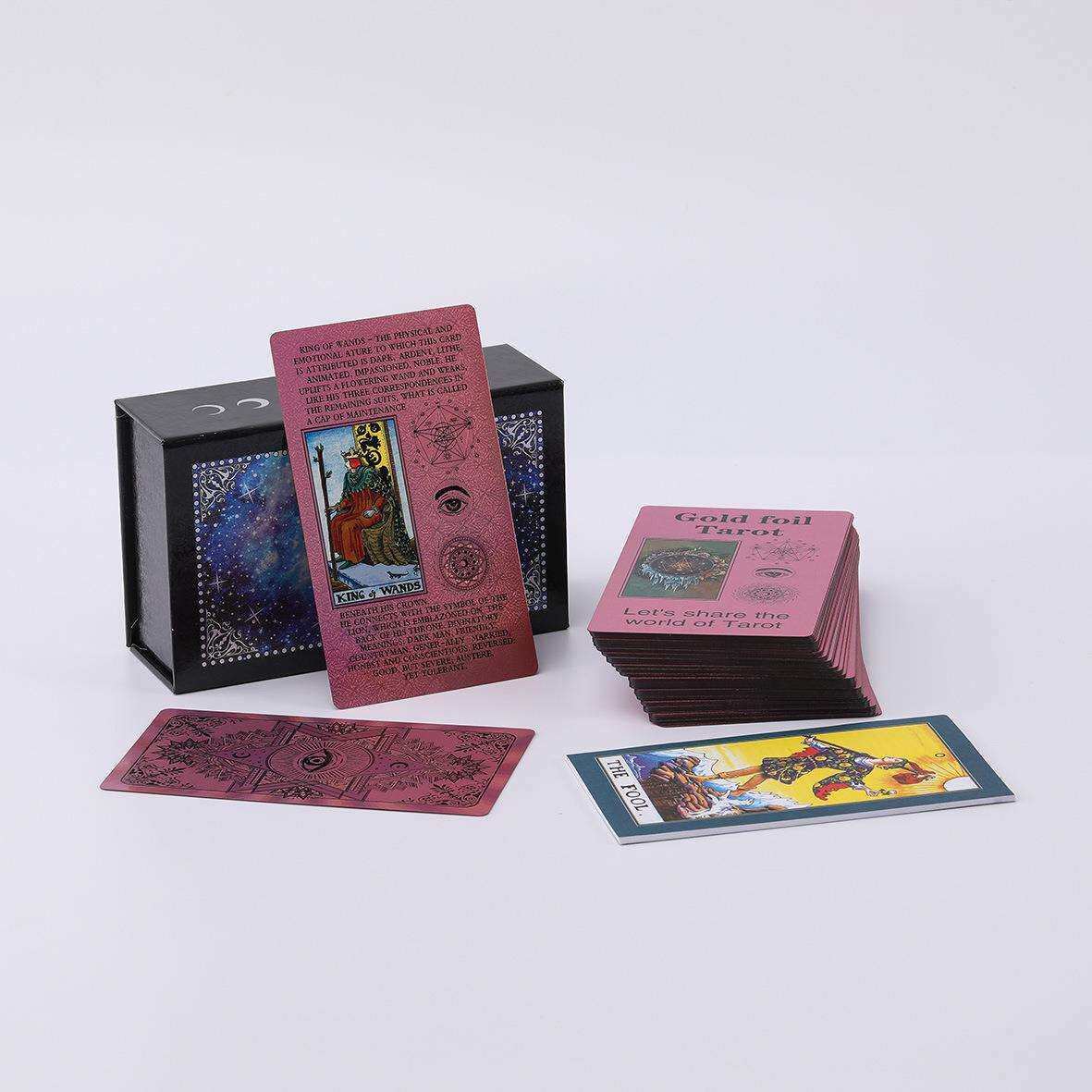2024金箔新款经典骑士维特塔罗牌带关键字神谕卡复古tarot cards