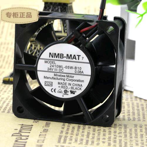 原装NMB 2410ML-05W-B10 6025 6CM 24V 0.08A 两线 双滚珠风扇