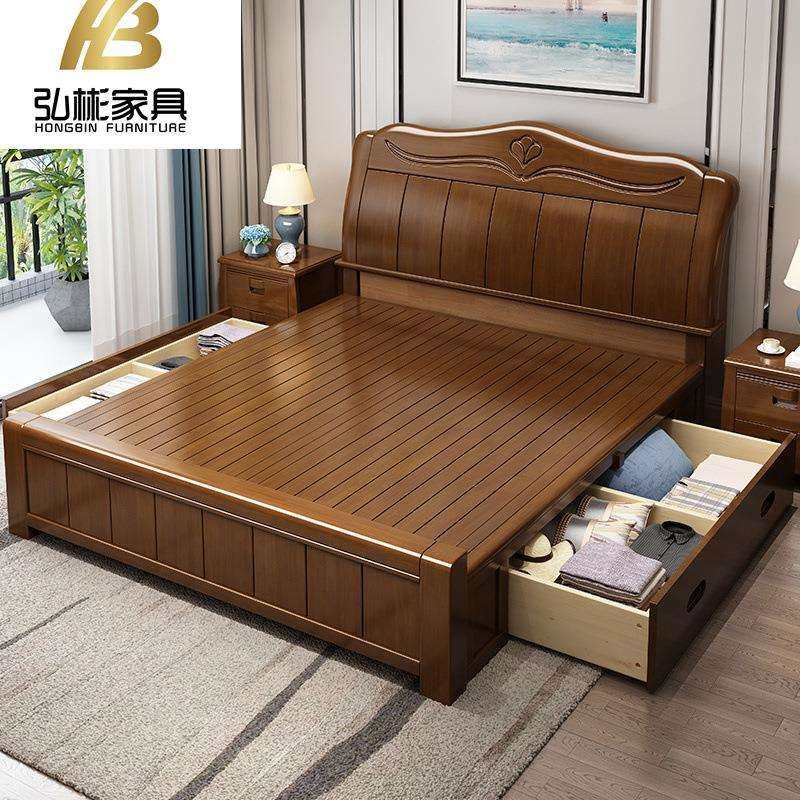 实木现代中式1.8米简约双人高箱储物床1.5米单人经济型家用卧室床,鲜花速递/花卉仿真/绿植园艺,割草机/草坪机,淘宝优惠券,粉丝福利购,淘宝优惠卷