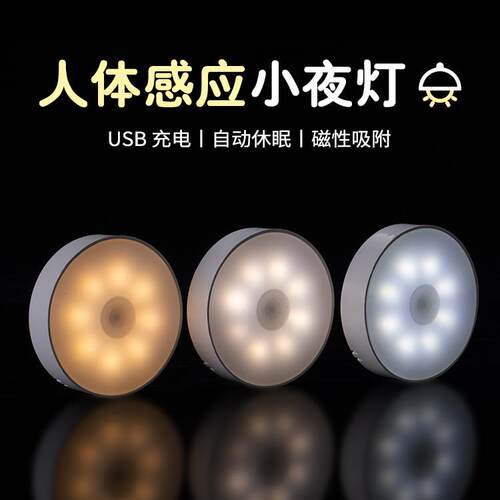 环保材料可过欧盟ROHS EMC现代简约圆形led智能人体感应