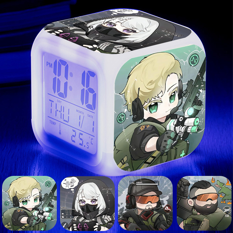 三角洲行动周边七彩夜灯静音电子闹钟创意礼品学生生日礼物