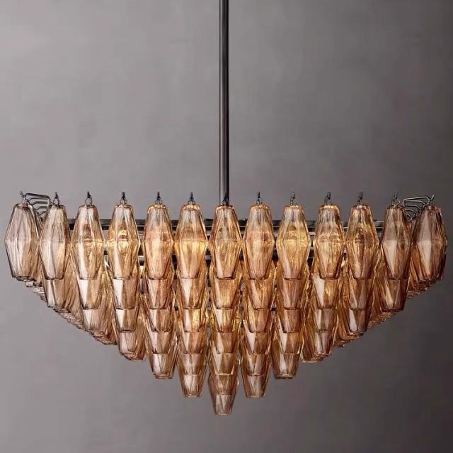 法式轻奢客厅吊灯后现代设计师客厅餐厅灯低层创意手工玻璃吊灯