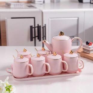 结婚陪嫁送人 高颜值陶瓷轻奢水具家用客厅水杯茶具茶壶茶杯套装