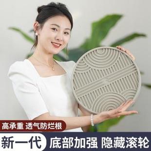 可移动花盆托盘带轮垫底座透气底盘滚轮万向轮圆形接水盘塑料滑轮