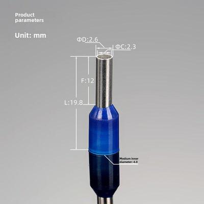 E2512尼龙管型端子座H2,5/19冷压针型欧式柱管针型线针Ul