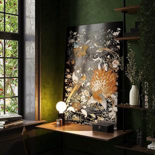 法式中国风客饭厅实木漆画 画南洋风高端落地装饰画 画民宿玄关肌