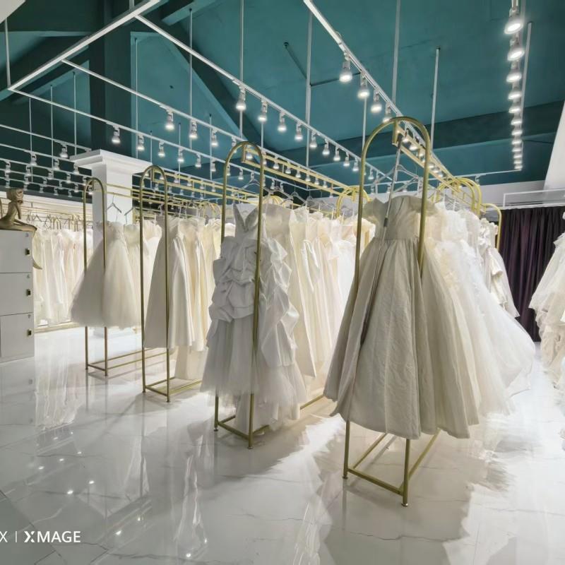 金色婚纱展示架落地式照相馆工作室婚纱货架高档礼服秀禾服陈列货