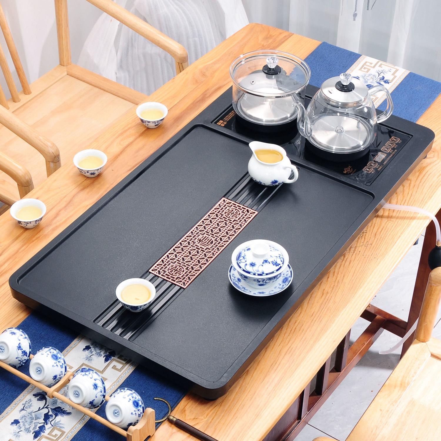 合成乌金石茶盘家用茶台烧水壶一体办公室全自动套装一体石茶盘