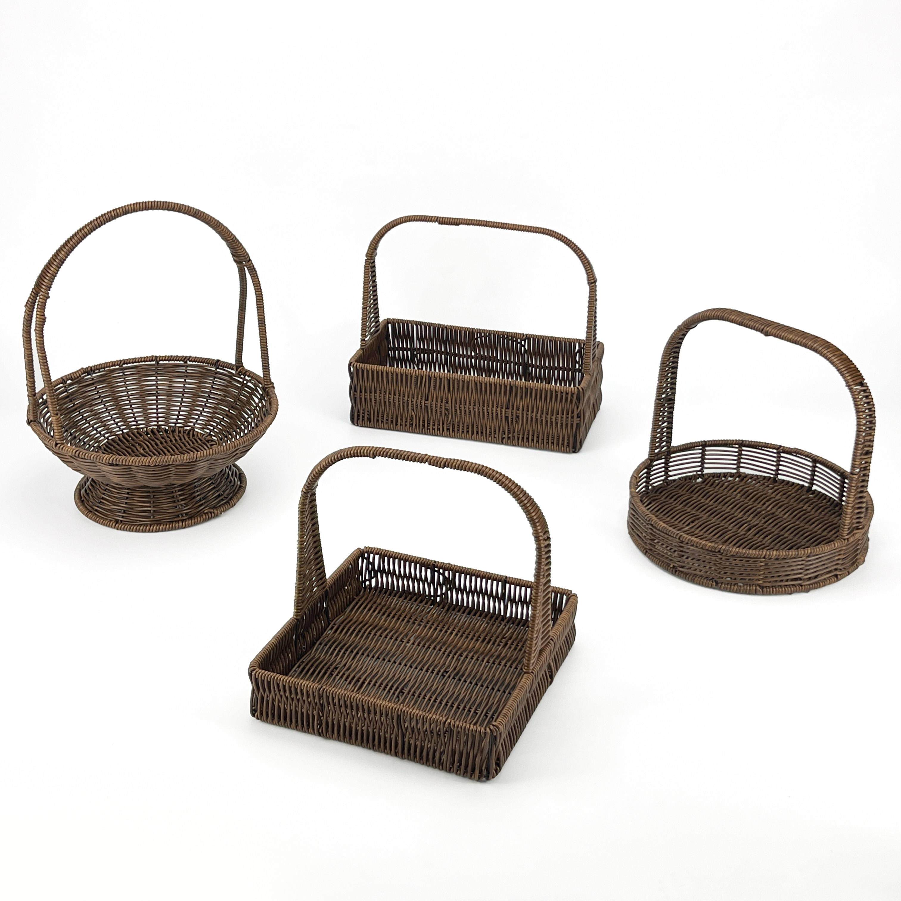 彷藤塑料编织手提水果蔬菜篮子厨房餐厅火锅店明档装饰收纳筐子,收纳整理,其他收纳篮,淘宝优惠券,粉丝福利购,淘宝优惠卷