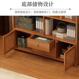 落地摆件置物架进门屏风新中式隔断柜玄关柜楠竹博古架柜子展示柜