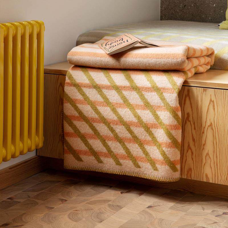 挪威进口Roros Tweed北欧冬季羊毛毯沙发盖毯 双面毛毯午睡毯客厅