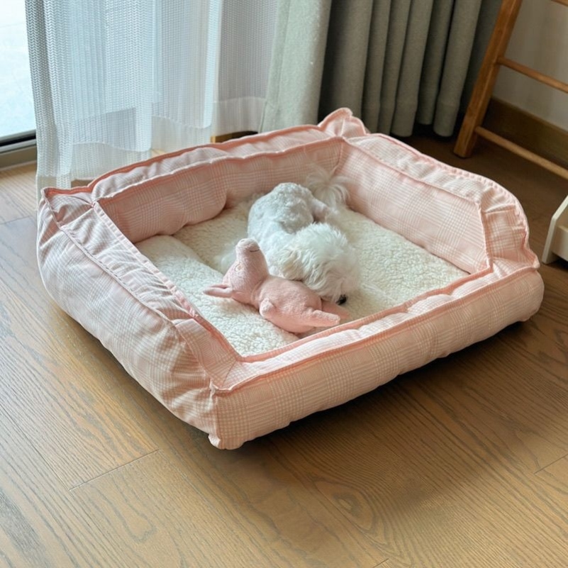 网红四季通用保暖可爱狗窝宠物沙发粉色系可爱猫窝法斗狗床
