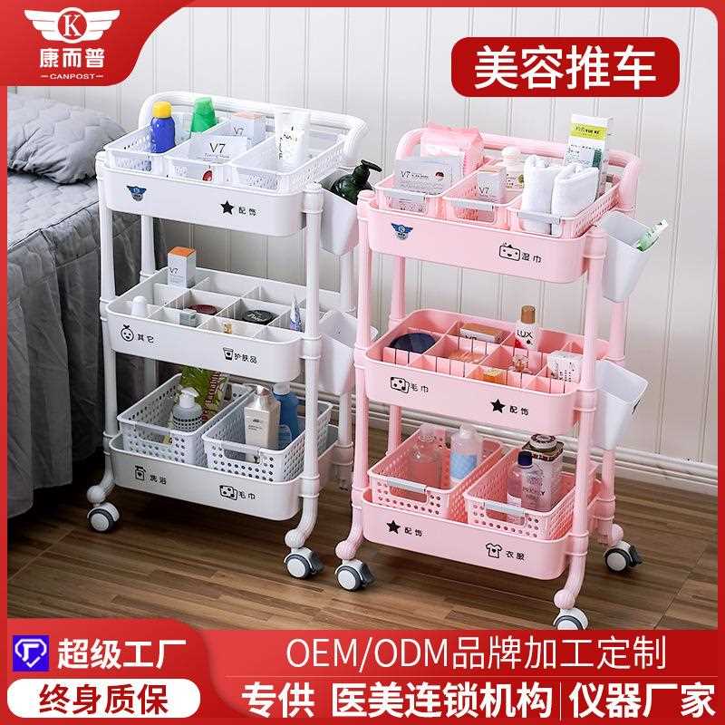 直销新款三层置物架小推车可移动厨房浴室卫生间纳架子带轮杂物推