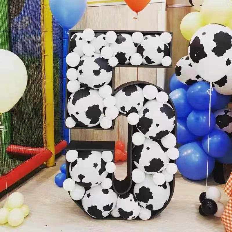 直销新款动物纹气球儿童卡通亚光乳胶气球奶牛西瓜豹纹脚丫老虎纹