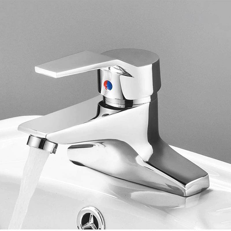 直销新款全铜洗脸盆双孔水龙头冷热两用家用老式洗手盆立柱盆三孔