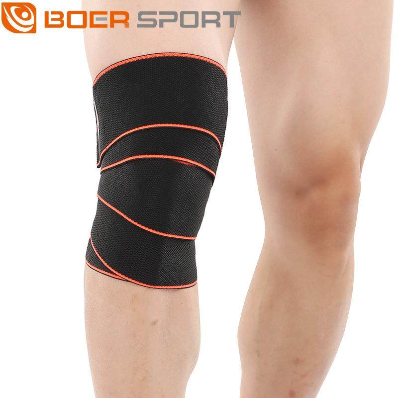 直销新款FDA认证 运动绑带护膝 男女硅胶防滑深蹲举重健身缠绕防