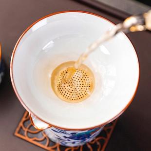 直销新款 泡茶配件茶隔零 功夫茶具滤网茶漏单个 陶瓷家用茶滤套装