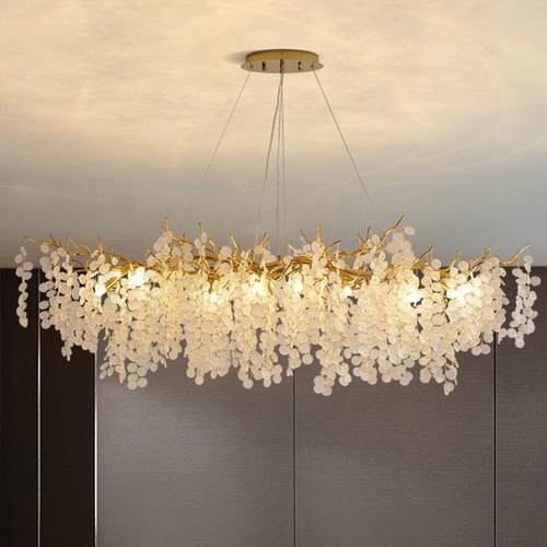 直销新款餐厅吊灯2024年新款长形饭厅吧台轻奢水晶艺术树枝现代法