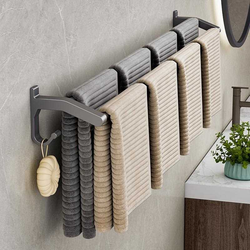 直销新款枪灰毛巾架卫生间免打孔壁挂式浴巾架洗手间浴室毛巾杆挂