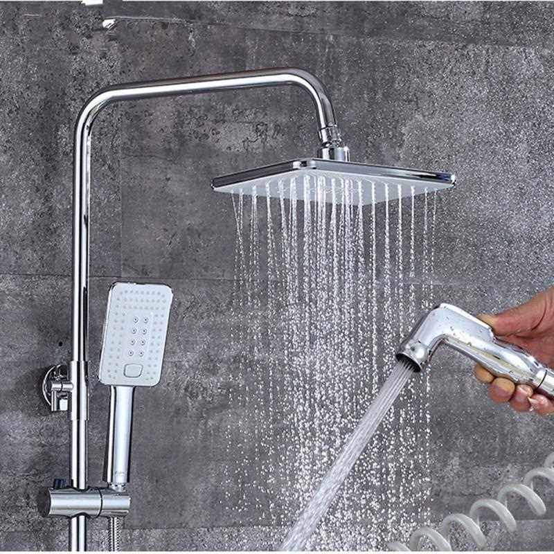 直销新款新款 铜淋浴花洒套装卫浴大喷头带喷枪纯铜直销四档花洒