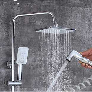 直销新款新款 铜淋浴花洒套装卫浴大喷头带喷枪纯铜直销四档花洒