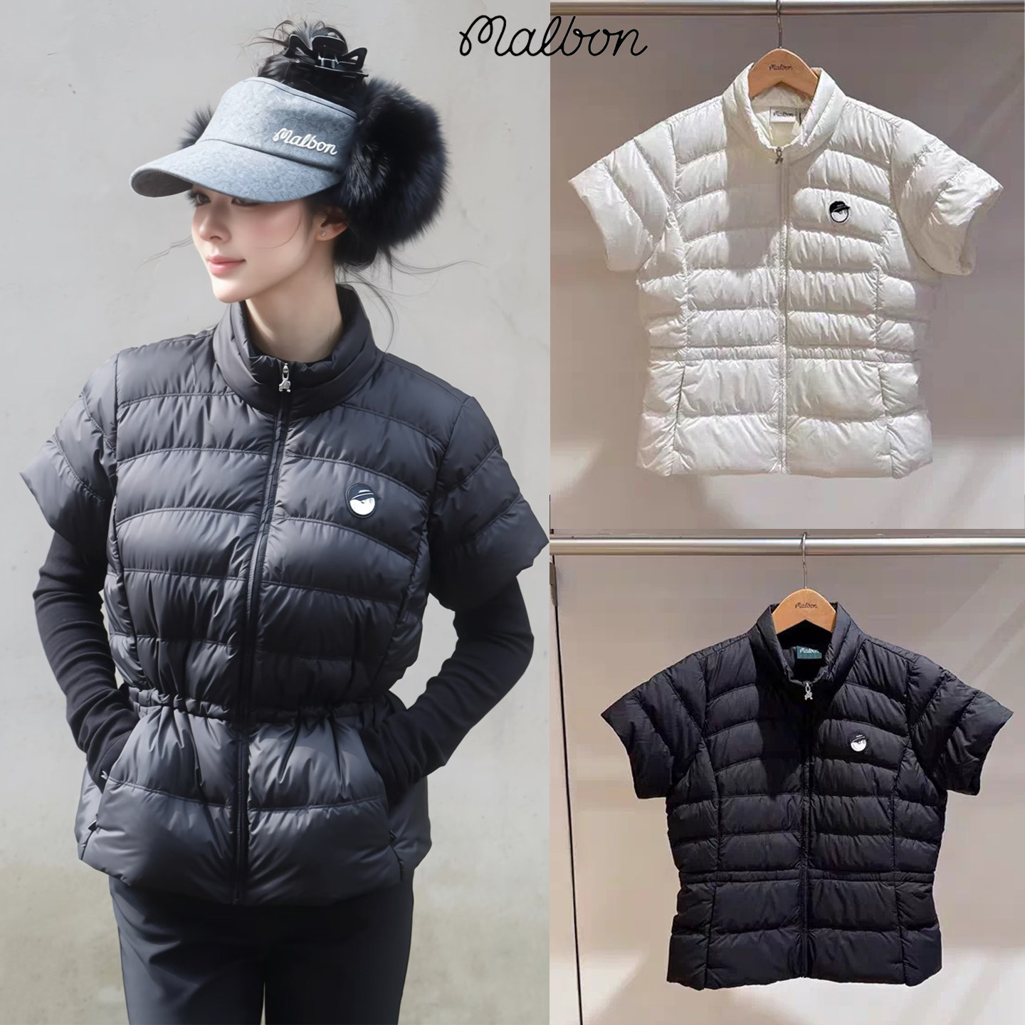 韩国MALBON高尔夫女装短袖棉服