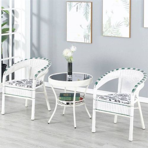 休闲阳台桌椅户外藤椅三件套休闲简约庭院室外靠背椅子小茶几组合