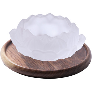 莲花香插香座檀香线香托香炉家用室内沉香琉璃插香底座线香插日式