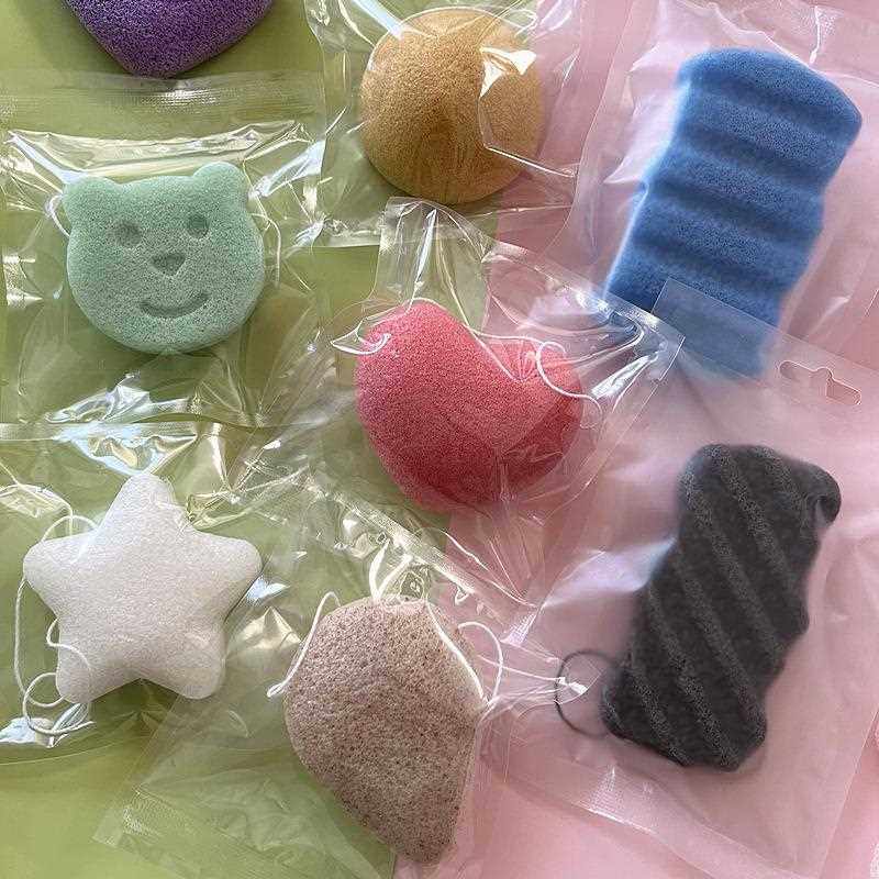 直销新款直销魔芋洗脸扑多形状蒟蒻海绵清洁洗脸扑祛角质魔芋清洁