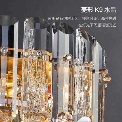 直销新款中山卧室水晶装饰台灯轻奢创意卧室床头柜台灯后现代简约