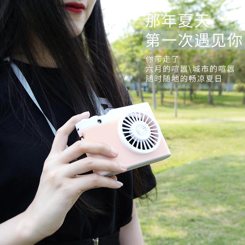 新款直销夏季新款迷你相机风扇便携式挂脖子懒人风扇多功能创意香