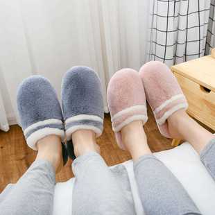 家居室内家用防滑月子鞋 直销新款 女冬季 新款 保暖毛绒厚 情侣棉拖鞋