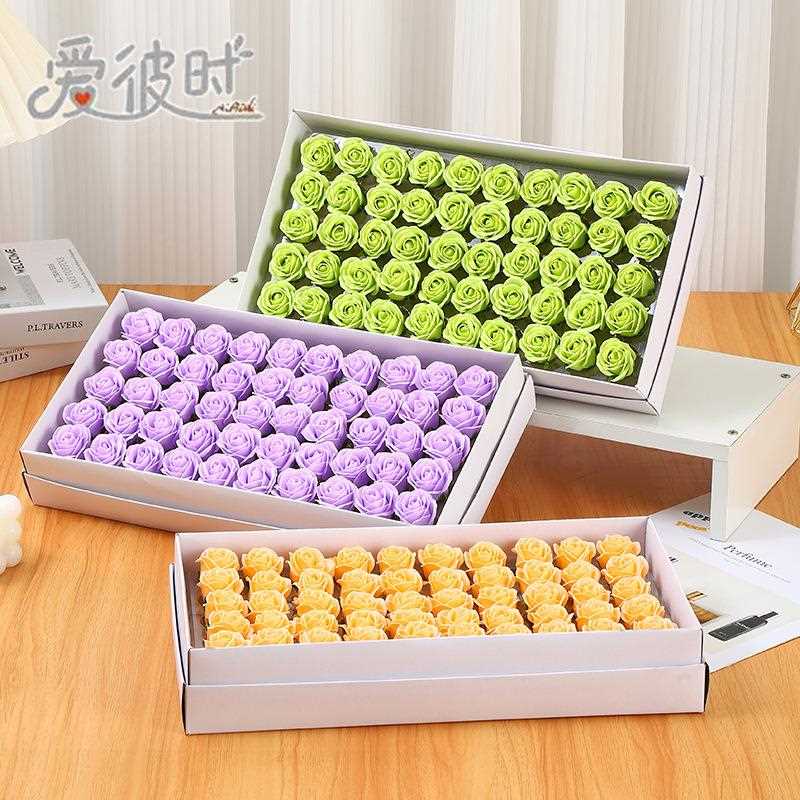 直销新款迷你拇指玫瑰香皂花花头 手工diy花束礼物半成品材料肥皂