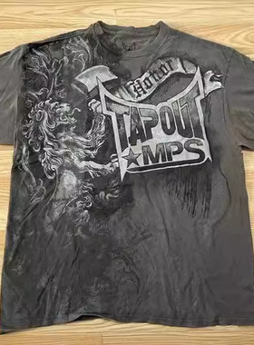 Y2K复古T恤美式原宿嘻哈圆领T恤男女同款短袖哥特式上衣街头服饰